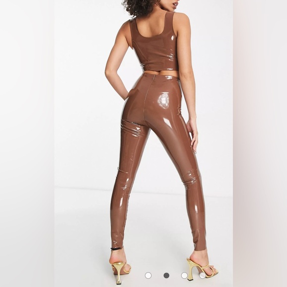 NWOT Commando co-ord faux leather patent perfect control leggings in tan - Picture 2 of 7